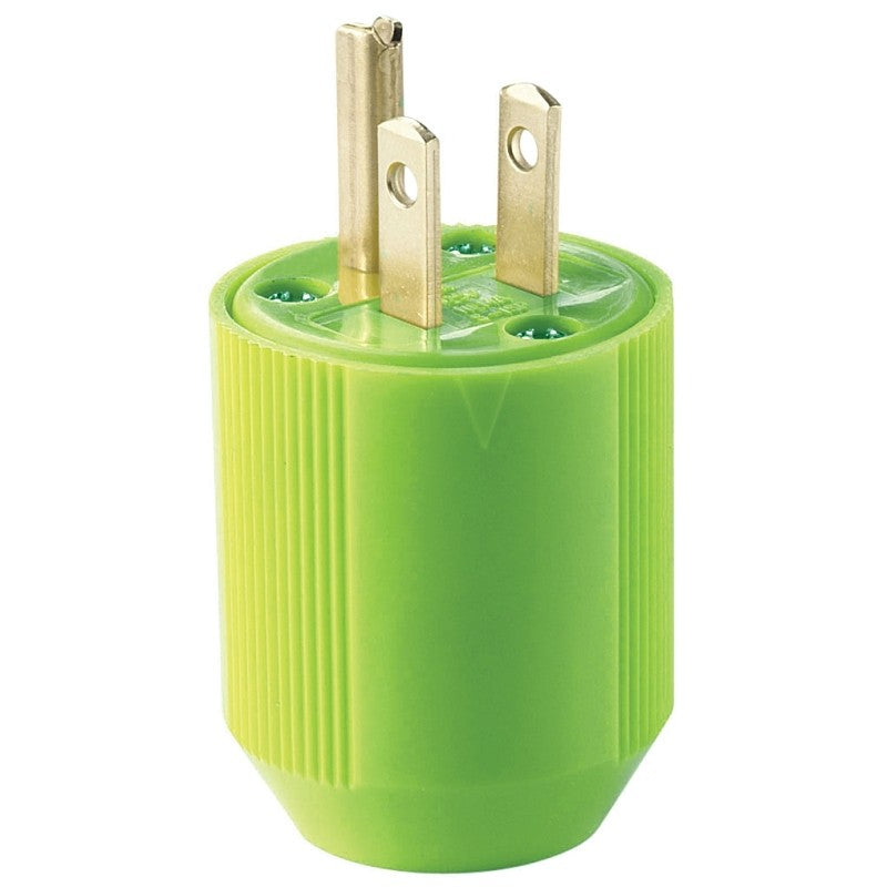 Eaton Wiring Devices BP3867-4GN Electrical Plug, 2 -Pole, 15 A, 125 V, NEMA: NEMA 5-15, Fluorescent Green