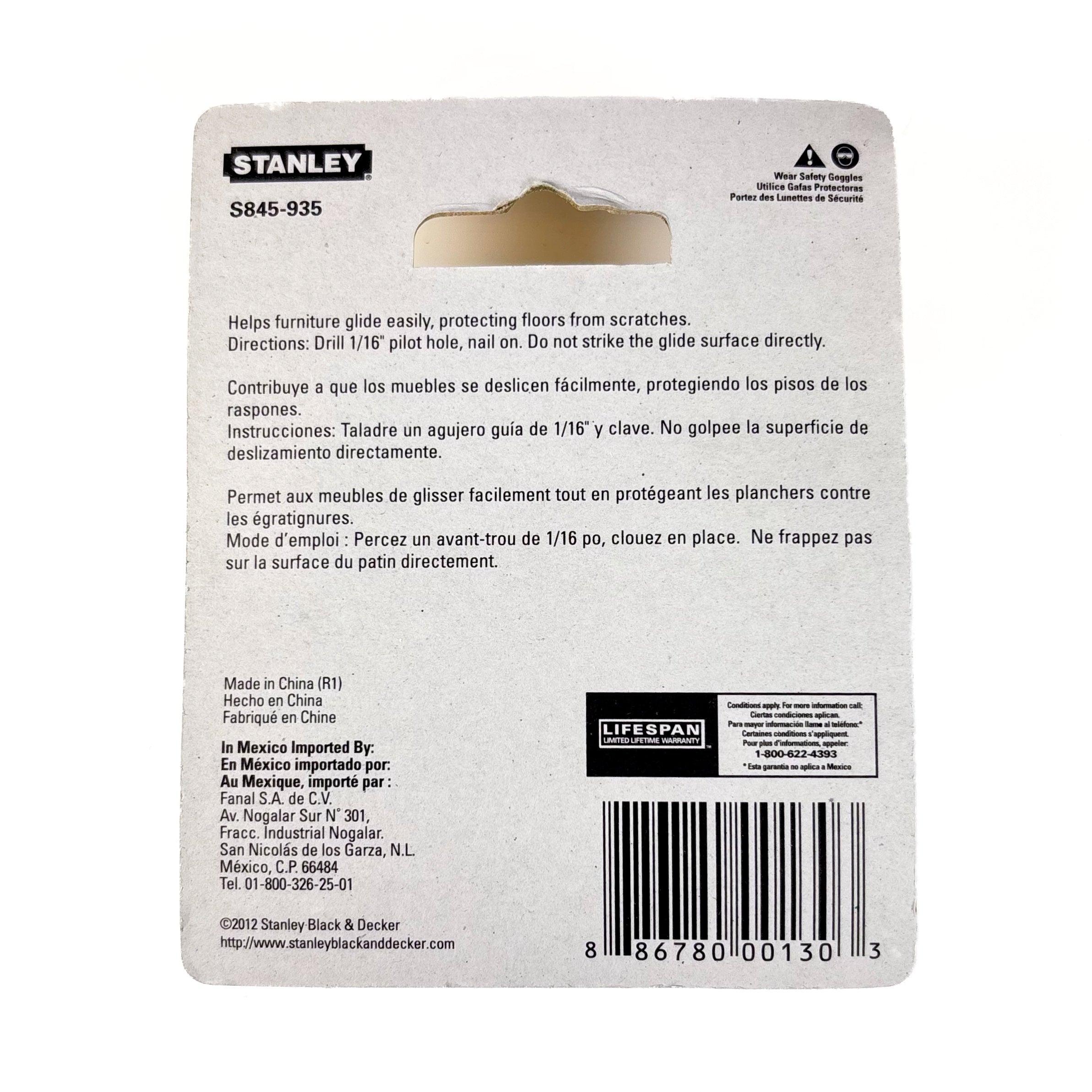 Nail On Glides 3/4 Inch White Plastic 4 Pack