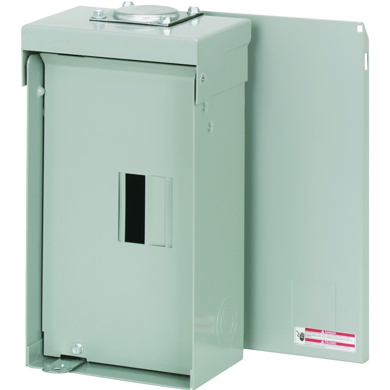 Cutler-Hammer BR BR24L125RP Load Center, 125 A, 2 -Space, 4 -Circuit, Main Lug, NEMA 3R Enclosure, Light Gray