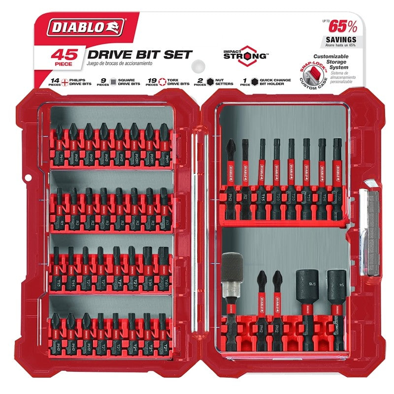 Diablo DSC-S45 Screwdriver Bit Set, 45-Piece