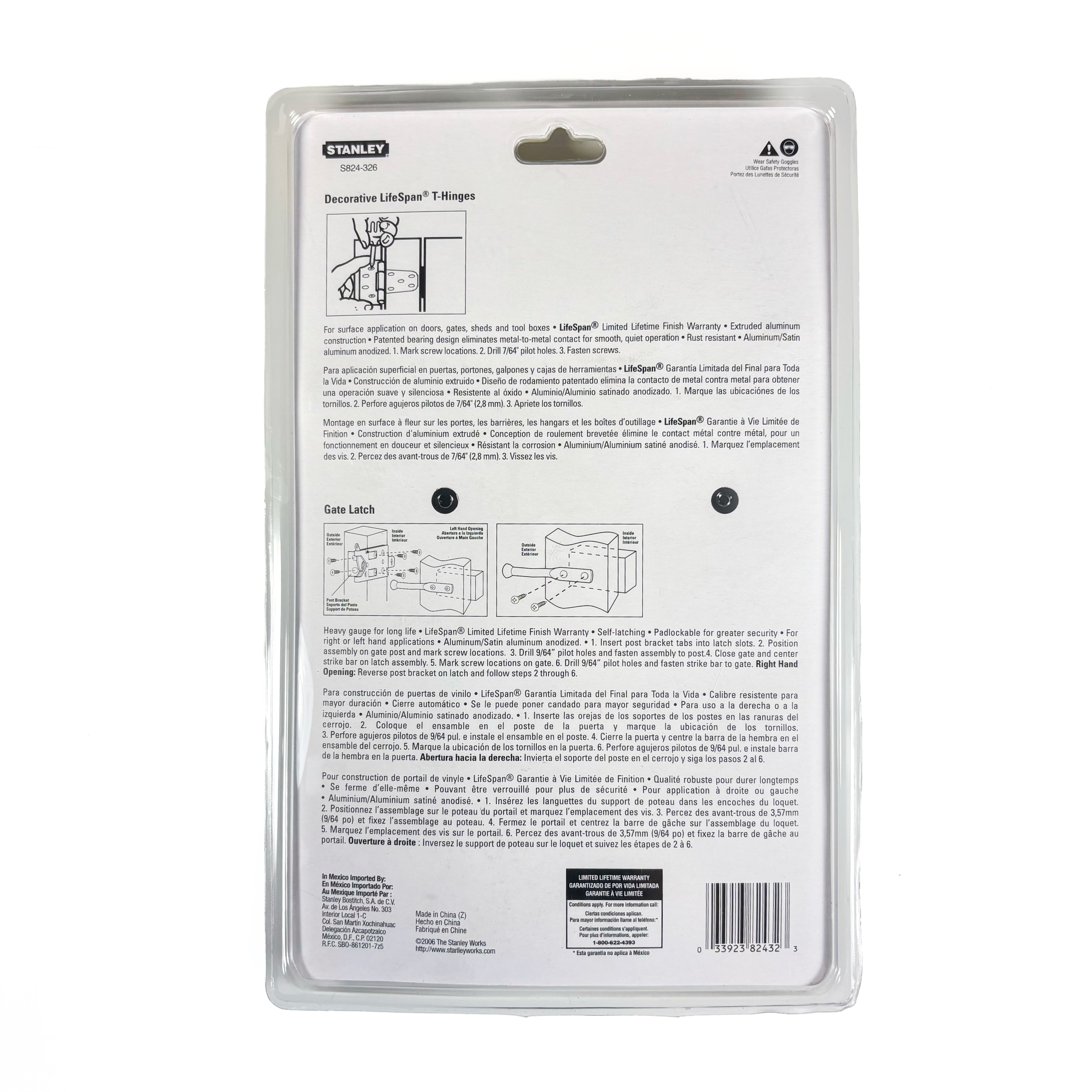 Vinyl Fence Gate Hinges & Latch Set Aluminum