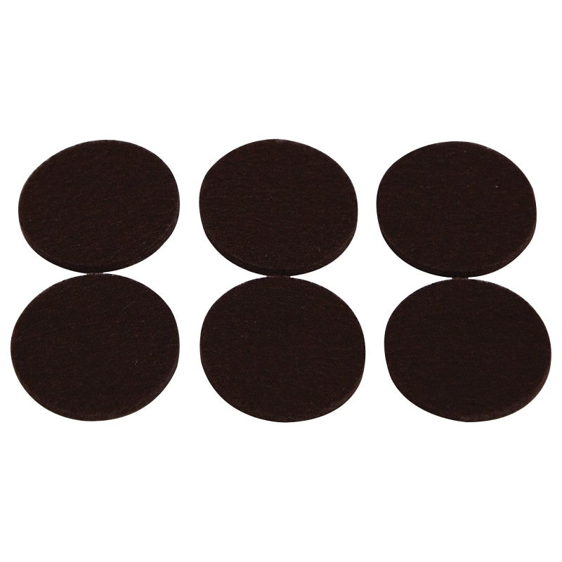 ProSource FE-50221-PS Furniture Pad, Felt Cloth, Brown, 1-3/8 in Dia, 5/64 in Thick, Round