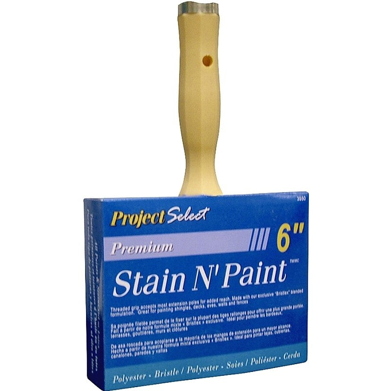 Linzer 3550-6 Paint Brush, 6 in W, 3-1/8 in L Bristle, Polyester Bristle, Threaded Handle