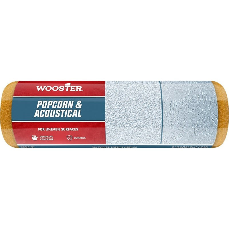 Wooster R234-9 Roller Cover, 9/16 in Thick Nap, 9 in L, Foam Cover, Orange