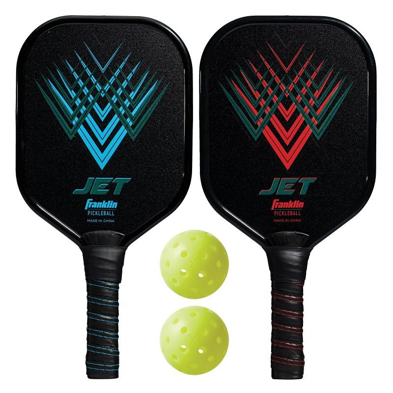 Franklin Sports 52745 Pickleball and Paddle Set, Aluminum, Blue/Red