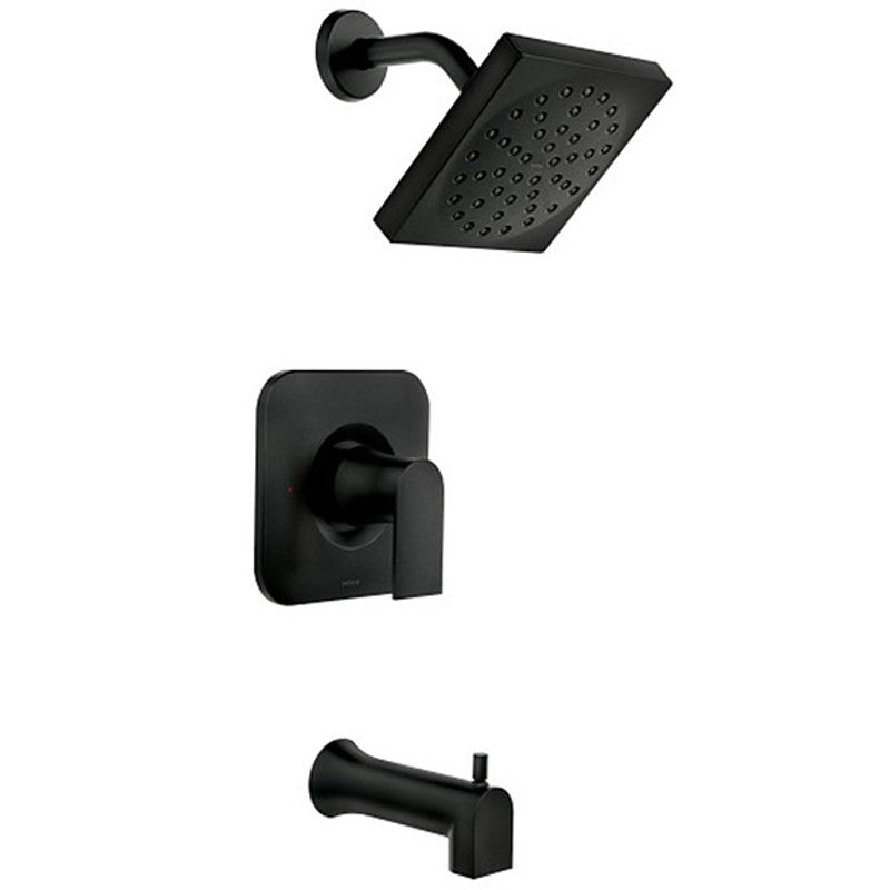 Moen 82760BL Tub/Shower, Rain Shower Showerhead, 1.75 gpm Showerhead, 1 Spray Settings, Diverter Tub Spout, Metal