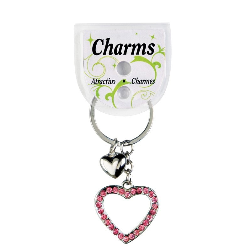 Hy-Ko KH404 Key Ring, Bling Gem Heart (Pack of 5)