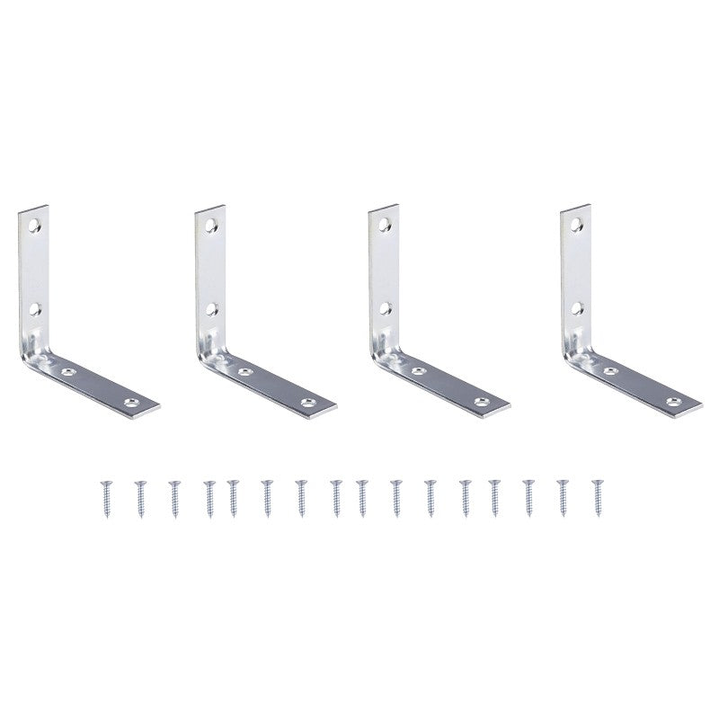 ProSource CB-B025-C4PS Corner Brace, 2-1/2 in L, 2-1/2 in W, 5/8 in H, Steel, Zinc-Plated, 2 mm Thick Material