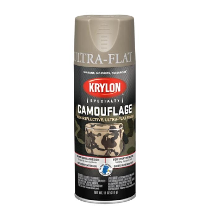 Krylon K04291777 Camouflage Spray Paint, Flat, Camouflage Khaki, 12 oz