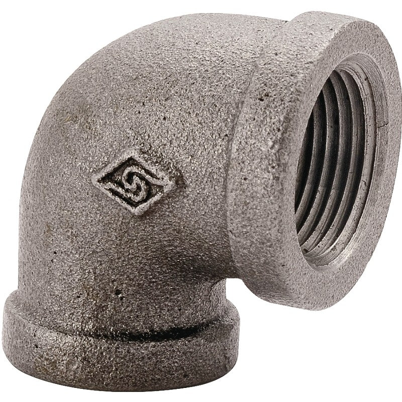 ProSource B90 6 Pipe Elbow, 1/8 in, FIP, 90 deg Angle, Malleable Iron, SCH 40 Schedule, 300 psi Pressure