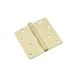 Door Hinge 4 Inch 1/4 Radius Polished Brass (POS)