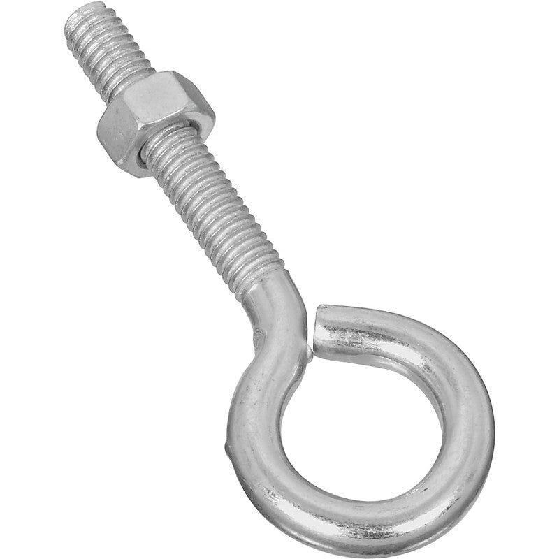 National Hardware N221-218 Eye Bolt, 5/16-18 Thread, 1-3/4 in L Thread, 3/4 in ID Dia Eye, 1.97 in L Shank, Steel, Zinc (Pack of 10)