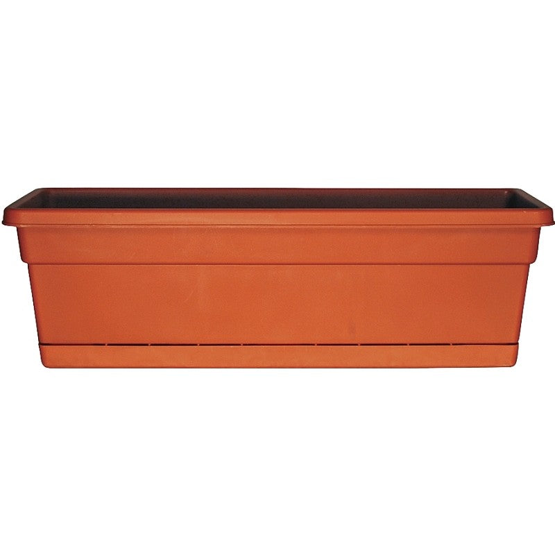 Southern Patio WB2412TC Window Box Planter, 7.22 in H, 23-3/4 in W, 8 in D, Plastic, Terracotta