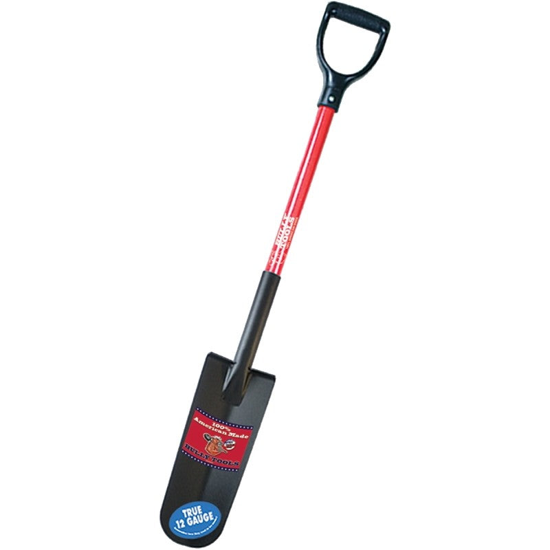 BULLY Tools 82535 Drain Spade Shovel, 5-1/4 in W Blade, Steel Blade, Fiberglass Handle, D-Shaped Handle, 32 in L Handle