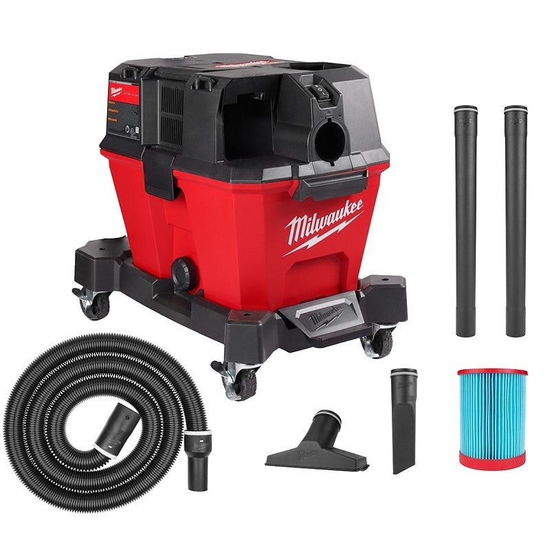 Milwaukee M18 FUEL 0910-20 Wet/Dry Vacuum, 6 gal Vacuum, 87 cfm Air, Cartridge Filter, 18 V