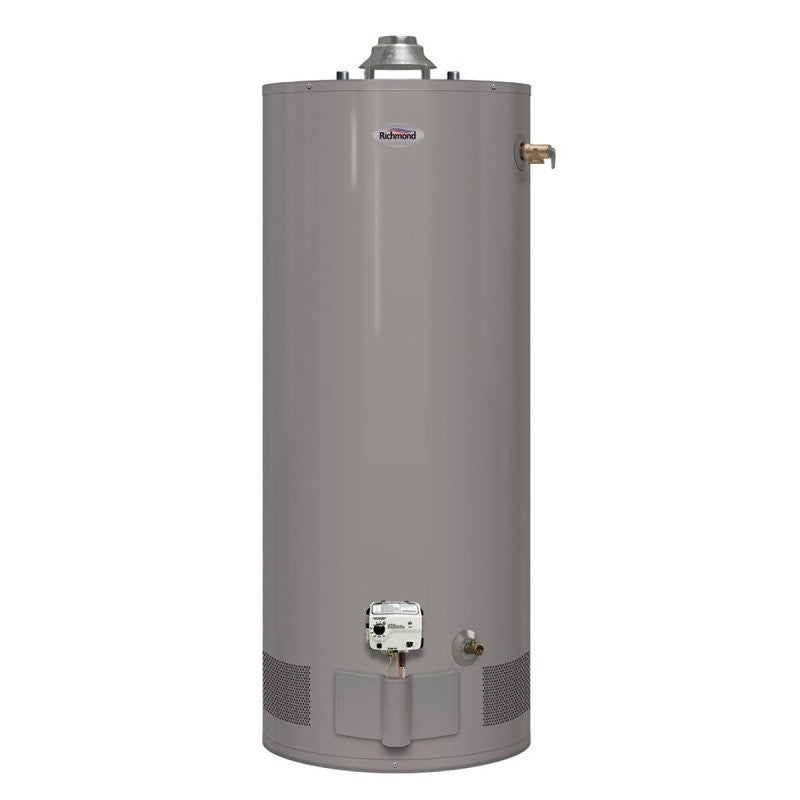 Richmond Essential Series 6G40S-34F3 Gas Water Heater, Natural Gas, 40 gal Tank, 65 gph, 34000 Btu/hr BTU
