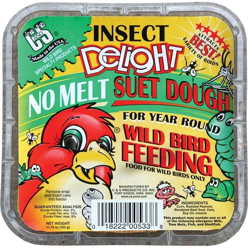 C&S No Melt Suet Dough Delights Series CS12533 Bird Suet (Pack of 12)