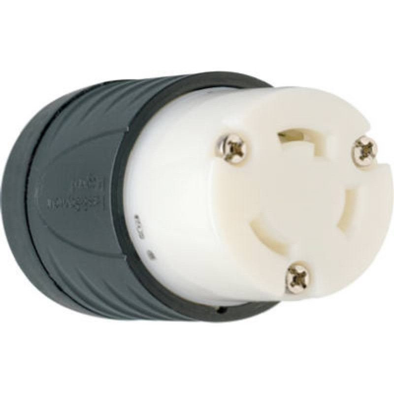 Legrand Turnlok L530CCCV3 Locking Connector, 2 -Pole, 30 A, 125 V, IP20, NEMA: NEMA L5-30R, Black/White