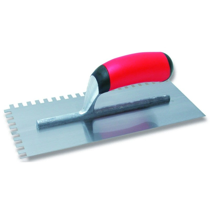 QLT 15672 Trowel, 1/4 in W x 3/8 in D Notch, 11 in L, 4-1/2 in W, Square Notch, Soft Grip Handle