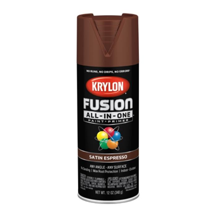 Krylon K02738007 Spray Paint, Satin, Espresso, 12 oz, Can