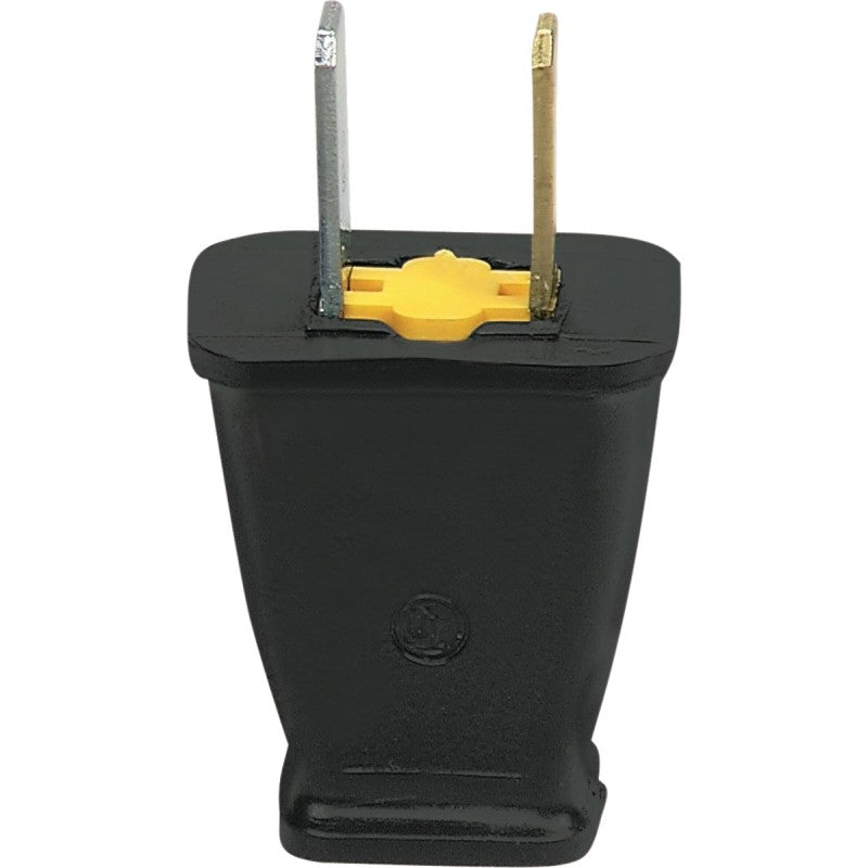 Eaton Wiring Devices SA540 Electrical Plug, Polarized, Spring Action, 21/64 in, 2-Pole, 15 A, 125 V, Black