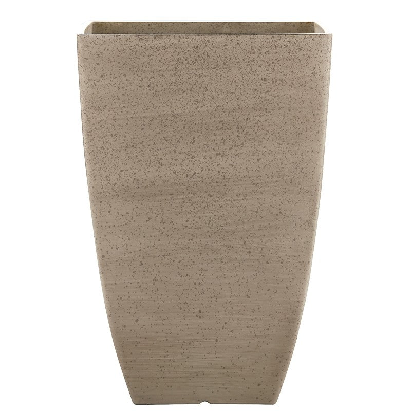 Southern Patio HDR-091646 Newland Planter, 15-1/2 in H, Square, Plastic/Resin, White, Stone Aesthetic