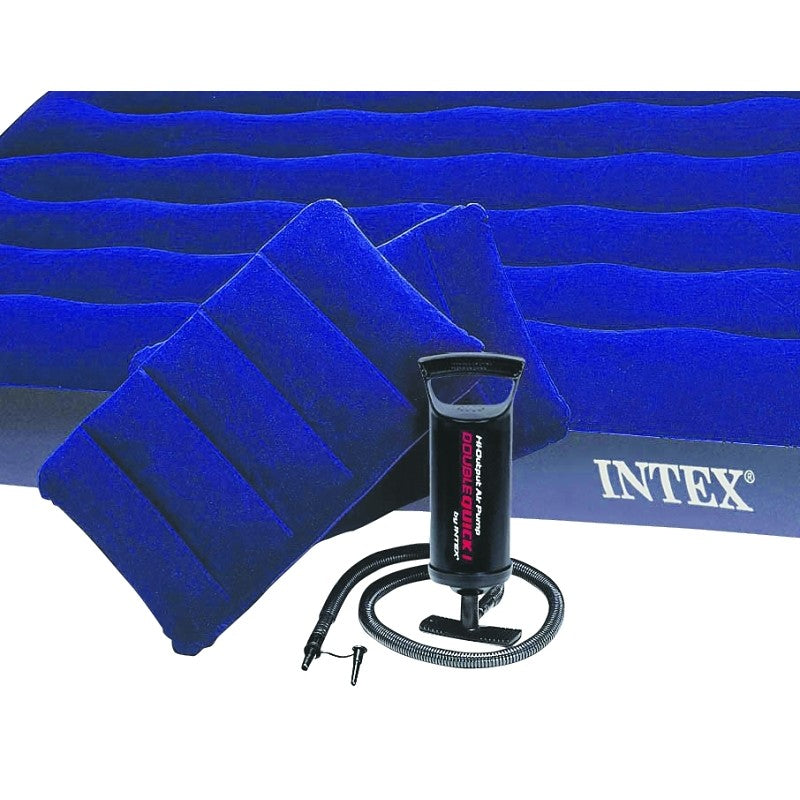 Intex 68765 Downy Airbed Mattress, 80 in L, 60 in W, Queen, Blue