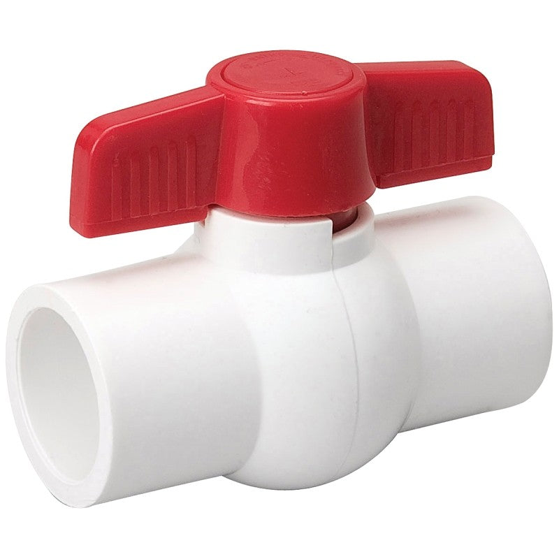 B & K 107-636HC Ball Valve, 1-1/4 in Connection, Compression, 150 psi Pressure, Manual Actuator, PVC Body