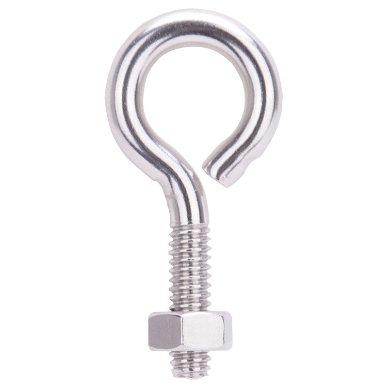 ProSource LR293 Eye Bolt, 6 mm Thread, Machine Thread, 3/8 in L Thread, 1 in Dia Eye, 160 lb Working Load (Pack of 10)