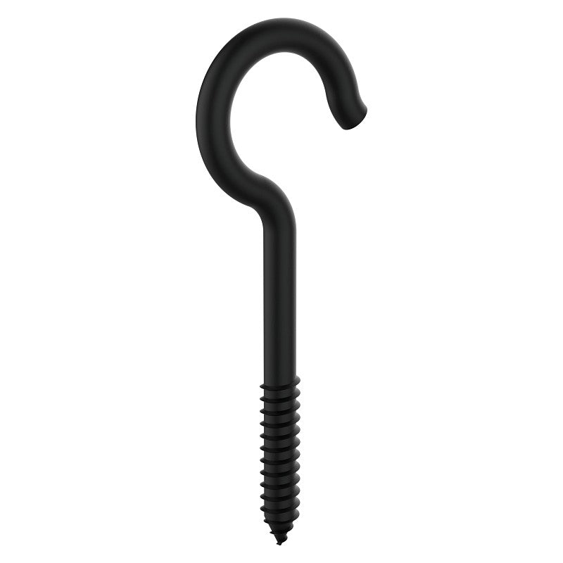 National Hardware N820-107 Hook, 125 lb Working Load, #0, Steel, Black, Storm Shine