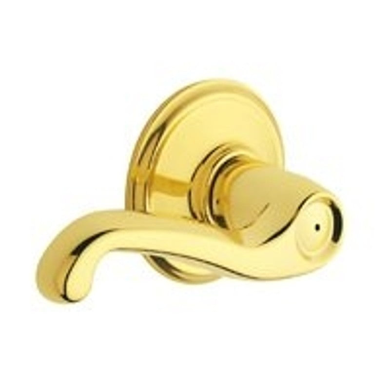 Schlage F Series F40 FLA 605 Privacy Lever, Mechanical Lock, Bright Brass, Metal, Residential, 2 Grade