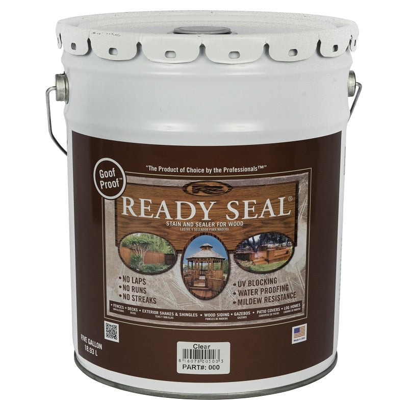 Ready Seal 500 Stain and Sealer, Clear, 5 gal
