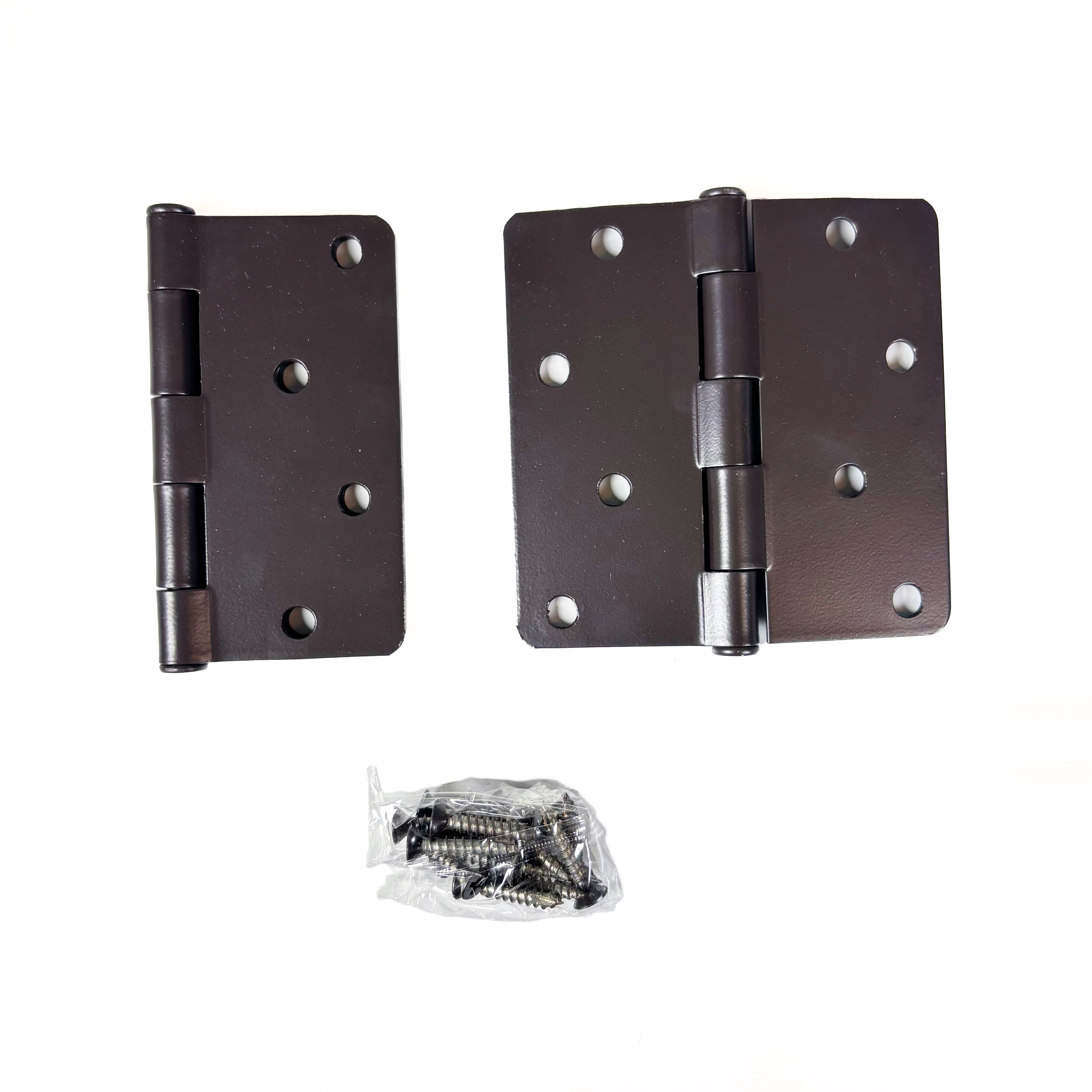 Door Hinges 4 Inch 1/4 Radius Oil Rubbed Bronze 2 Pack
