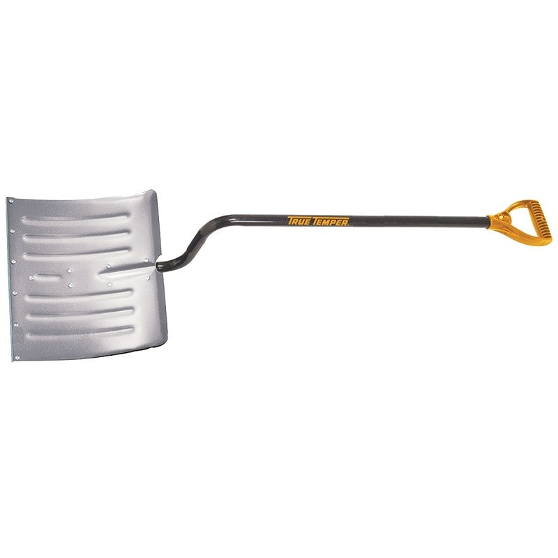 True Temper 1641200 Snow Shovel, 18 in W Blade, 14-1/2 in L Blade, Aluminum Blade, Steel Handle, 52 in OAL, Blue