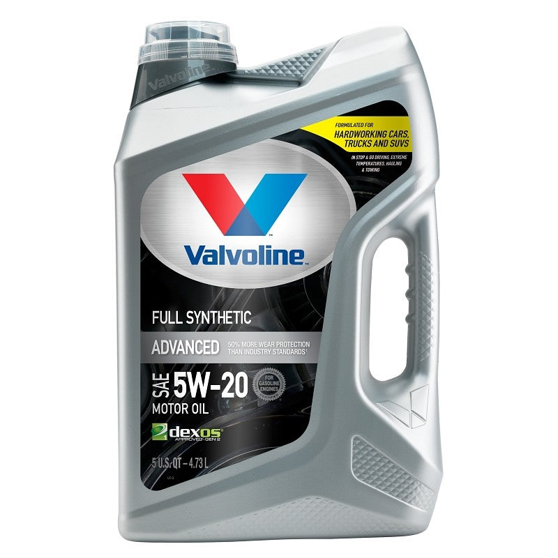 Valvoline 881147 Advanced Full Synthetic Motor Oil, 5W-20, 5 qt, Jug (Pack of 3)