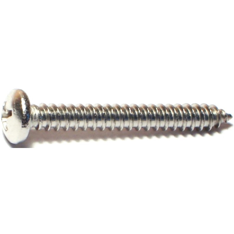 Midwest Fastener 05121 Screw, #10 Thread, Coarse Thread, Pan Head, Zinc Dichromate, Diamond, Self-Tapping Point, 100/PK