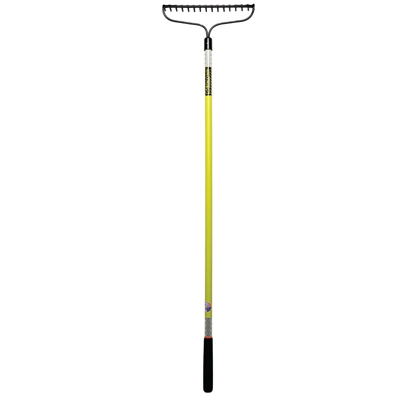 Structron S600 Safety Series 49754 Bow Rake with Retroreflective Tape, 3 in L Head, 16 in W Head, 16 -Tine