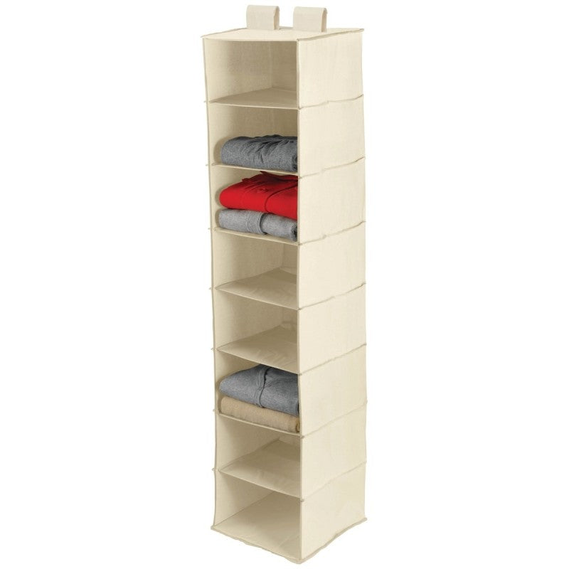 Honey-Can-Do SFT-01253 Closet Organizer, 12 in W, 54 in H, 8-Shelf, Canvas, Beige