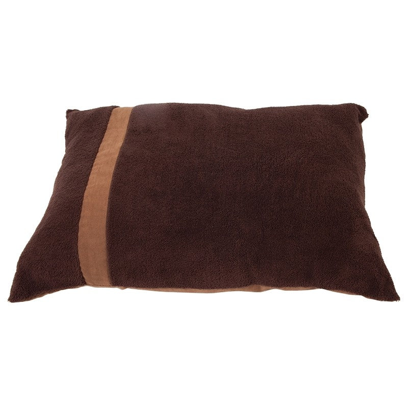 Aspenpet 80388 Knife Edge Pillow Pet Bed, 27 in L, 36 in W, Paw Print Pattern, Polyfill Fill, Dark Tan