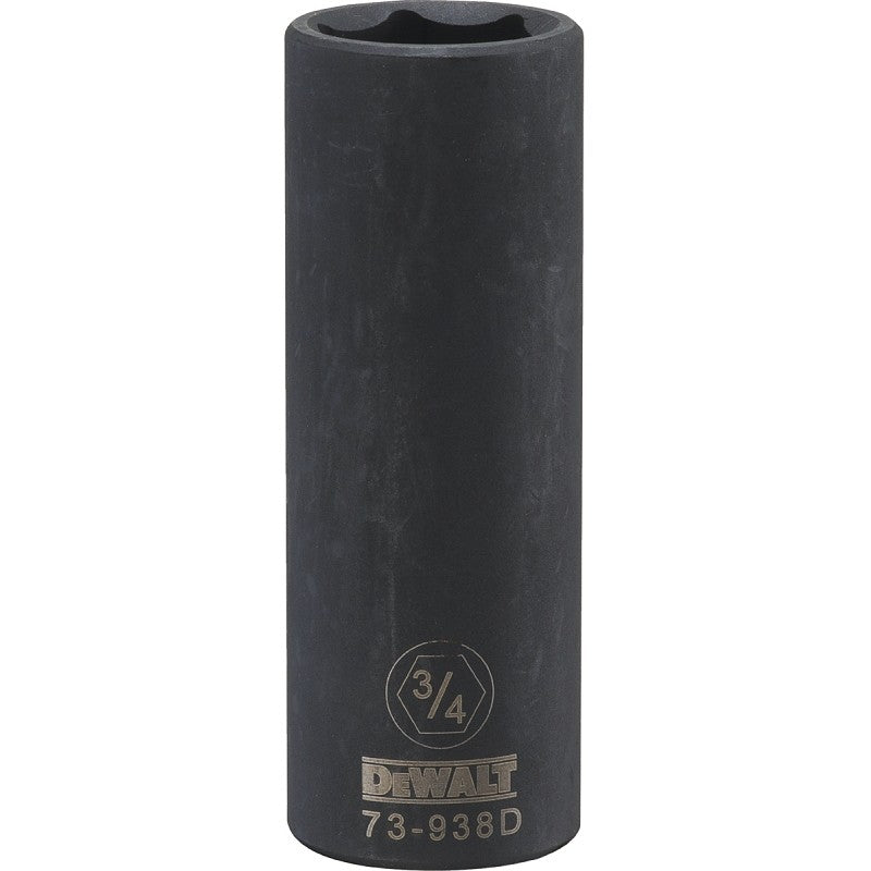 DEWALT DWMT73938OSP Impact Socket, 3/4 in Socket, 1/2 in Drive, 6-Point, CR-440 Steel, Black Oxide