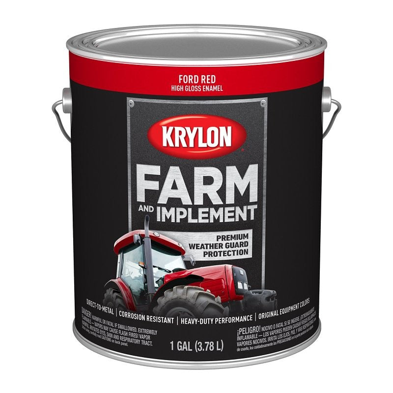 Krylon K01972008 Farm and Implement Paint, 1 gal, Red, Liquid (Pack of 4)