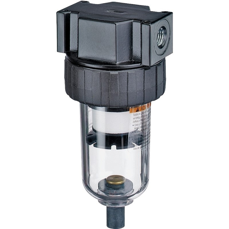 Tru-Flate 24-311 Air Line Filter, Manual, Polycarbonate, 6.1 in H