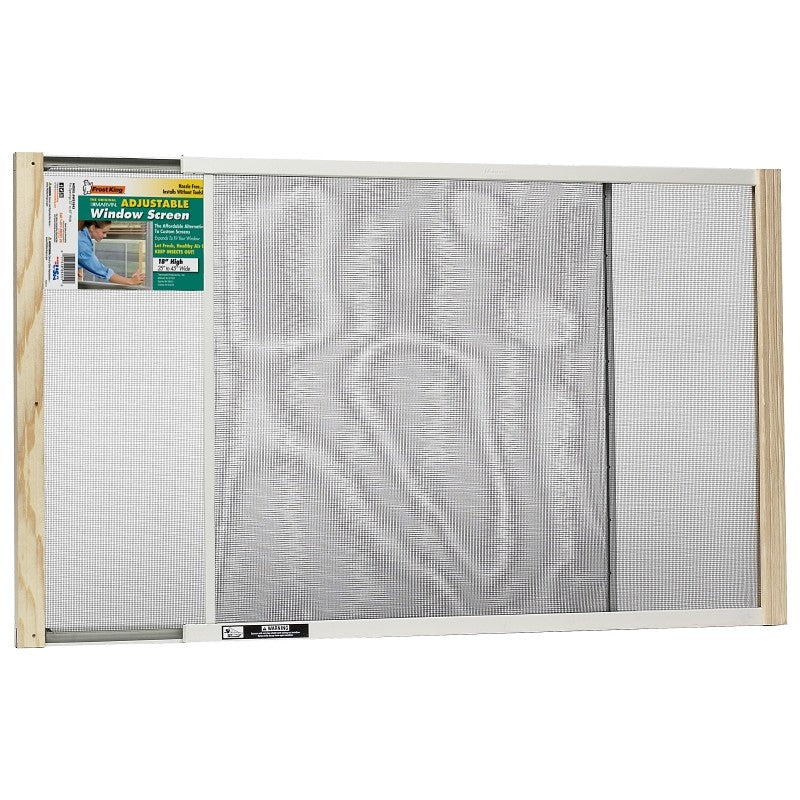 Frost King W.B. Marvin AWS1845 Window Screen, 18 in L, 25 to 45 in W, Aluminum