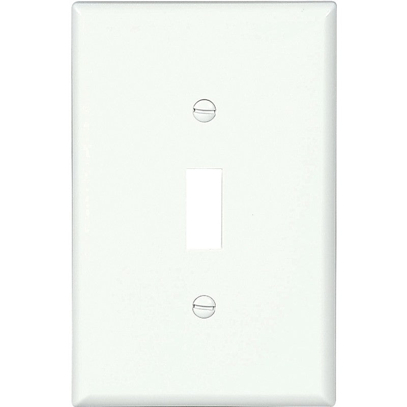 Eaton Wiring Devices PJ1W-10-L Switch Wallplate, 4.87 in L, 3.13 in W, 1 -Gang, Polycarbonate, White, Smooth