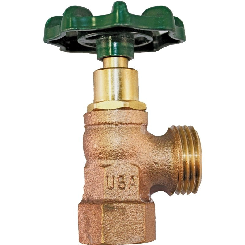 Arrowhead Brass 222LF Boiler Drain Valve, 1/2 x 3/4 in Connection, FIP x Hose, 125 psi Pressure, Bronze Body
