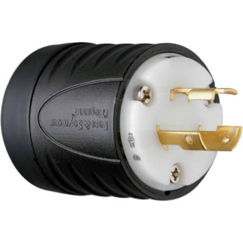 Legrand Turnlok L520PCCV3 Locking Plug, 2 -Pole, 20 A, 125 V, IP20, NEMA: NEMA L5-20P, Black/White