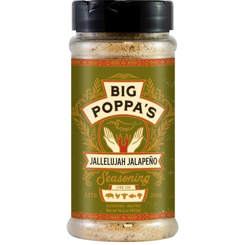 Big Poppa's OW86155-C BBQ Seasoning, Jallelujah Jalapeno, 14.2 oz Shaker