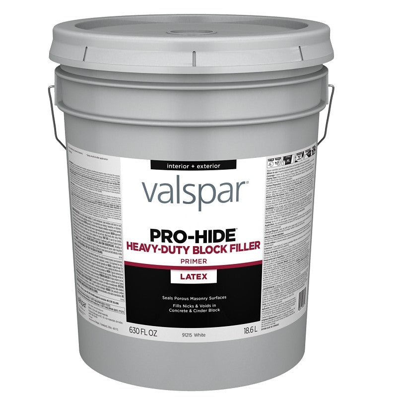 Valspar Pro-Hide 91229 Series 028.0091215.008 Blockfiller Primer, White, 5 gal, Pail