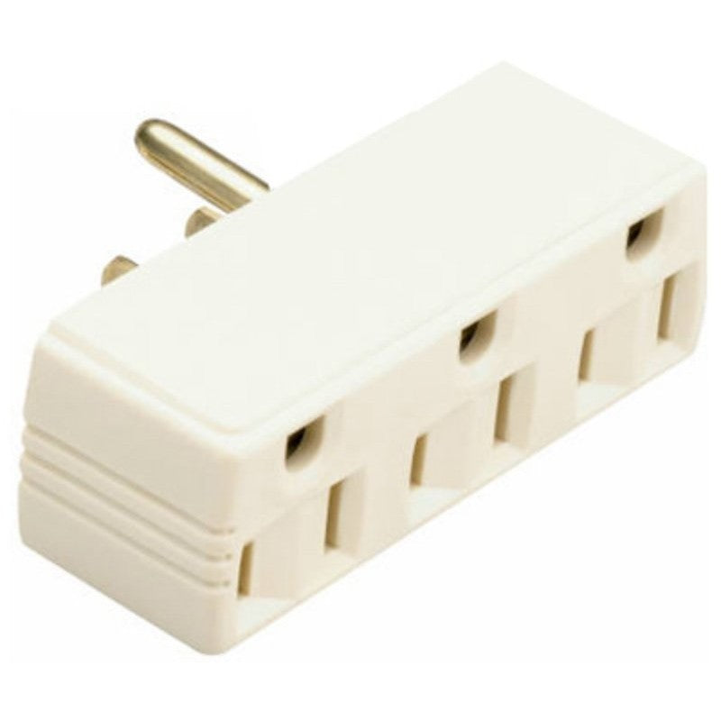 Legrand 697ICC20 Single to Triple Plug In Outlet Adapter, 2 -Pole, 15 A, 125 V, 3 -Outlet, Ivory