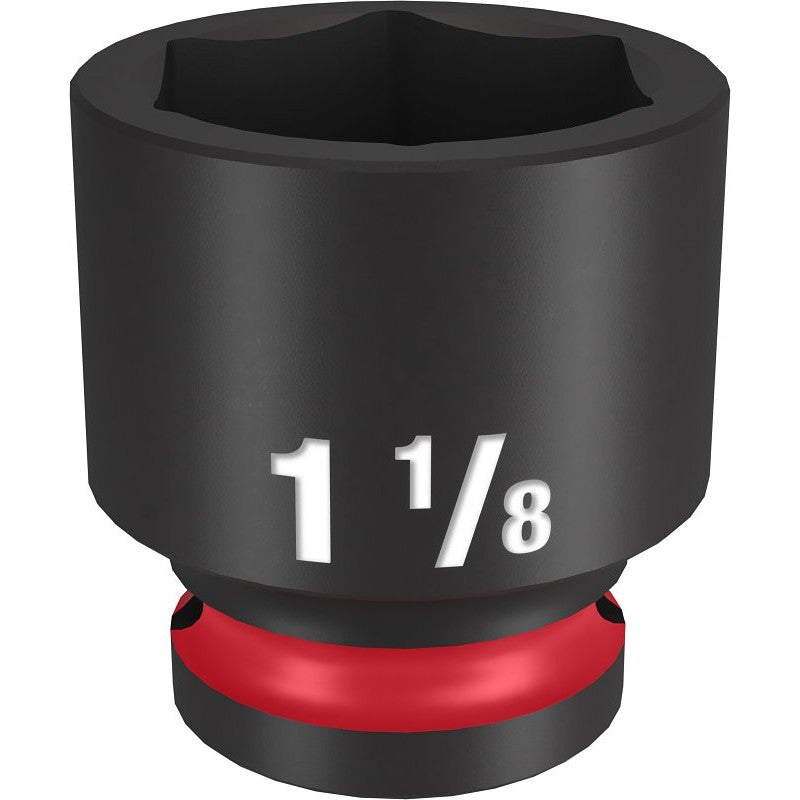 Milwaukee SHOCKWAVE Impact Duty Series 49-66-6212 Shallow Impact Socket, 1-1/8 in Socket, 1/2 in Drive, Square Drive